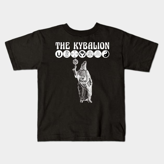Seven Hermetic Principles of the Kybalion - Hermes Trismegistus Kids T-Shirt by AltrusianGrace